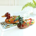 Premium Subok Longevity & Fortune Duck Set (Large) Wood Carved Box Dragon Wedding Newlyweds