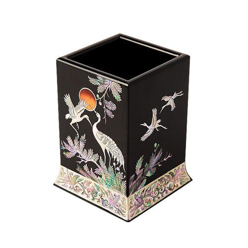 Najeon Chilgi Mother of Pearl Pen & Pencil Holder — Pine & Crane - OF0037
