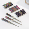 2-Piece Set: Mother of Pearl Business Card Case Letter Opener Set N