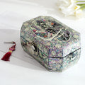 Octagonal Ten Symbols of Longevity Rounded Mother of Pearl Jewelry Box Interior Ottchil Lacquer Black Jewelry Box Yedan Wedding Gift Box, 24 cm (Master Artisan Jang Tae-bok)