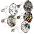 2-Piece Set: Mother of Pearl Hand Mirror M Keyring (5 Deluxe)