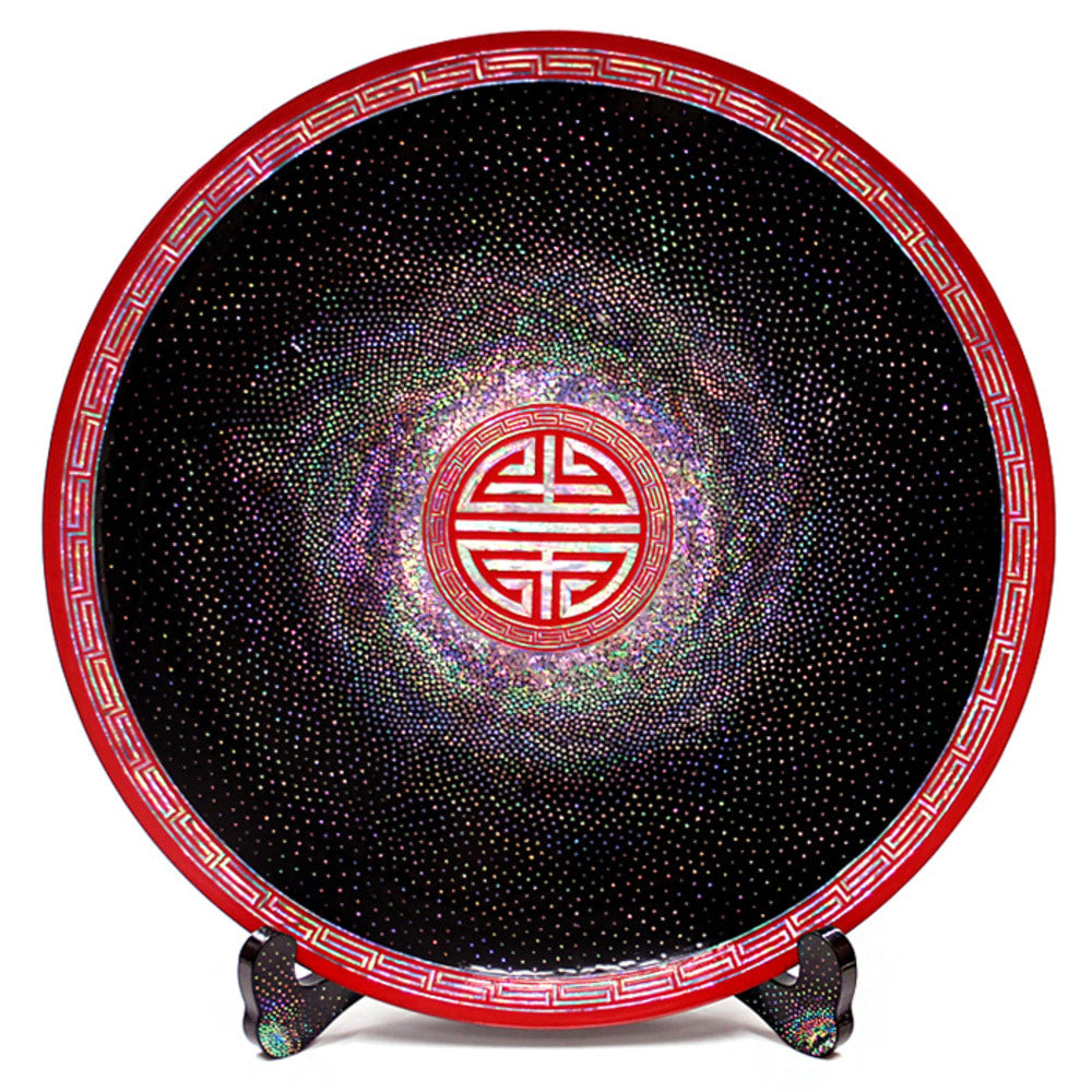 Masterpiece Najeon Kkeuneumjil Inlay Ottchil Lacquer Tray (Master Artisan Jang Tae-bok)