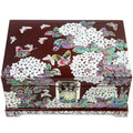 Premium Najeonchilgi Painted Ottchil Lacquer Hydrangea Mother of Pearl Jewelry Box (Red) Jewelry Box, 18 cm (Master Artisan Park Jin-seop)