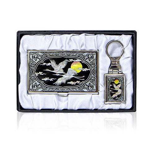 Najeon Chilgi Mother of Pearl Business Card Case Set — Cloud - OF0158