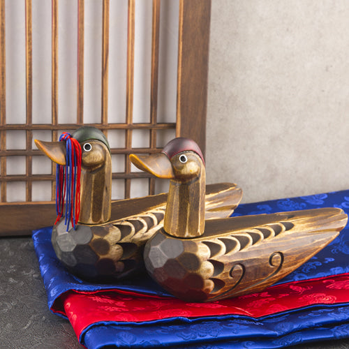 Large Wooden Mandarin Duck - DE0136
