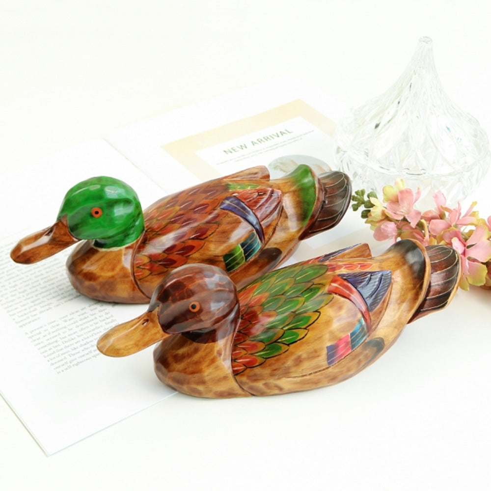 Traditional Wood Carved New Mandarin Duck Set (Large) Wood Carved Wedding Box Dragon Pyebaek