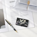 2-Piece Set: Carved Business Card Case K Mother of Pearl Pen Set