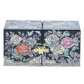 Glossy Rose Double Lidded Jewelry Box (Black) Small