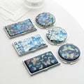 2-Piece Set: Mother of Pearl Business Card Case Hand Mirror K