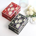 Najeonchilgi Peony 2-Tier Mother of Pearl Jewelry Box Yedan Wedding Gift Box, 24 cm
