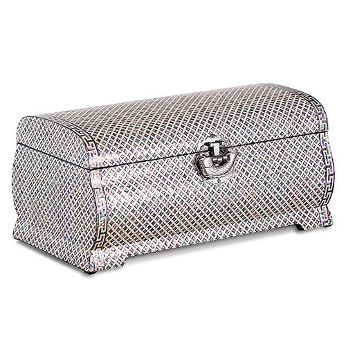 Seven Treasures rounded two-tier mother-of-pearl jewelry box by Park In-ho