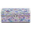 Clam-shaped (Red) Butterfly Pattern 1-Tier Jewelry Box Medium