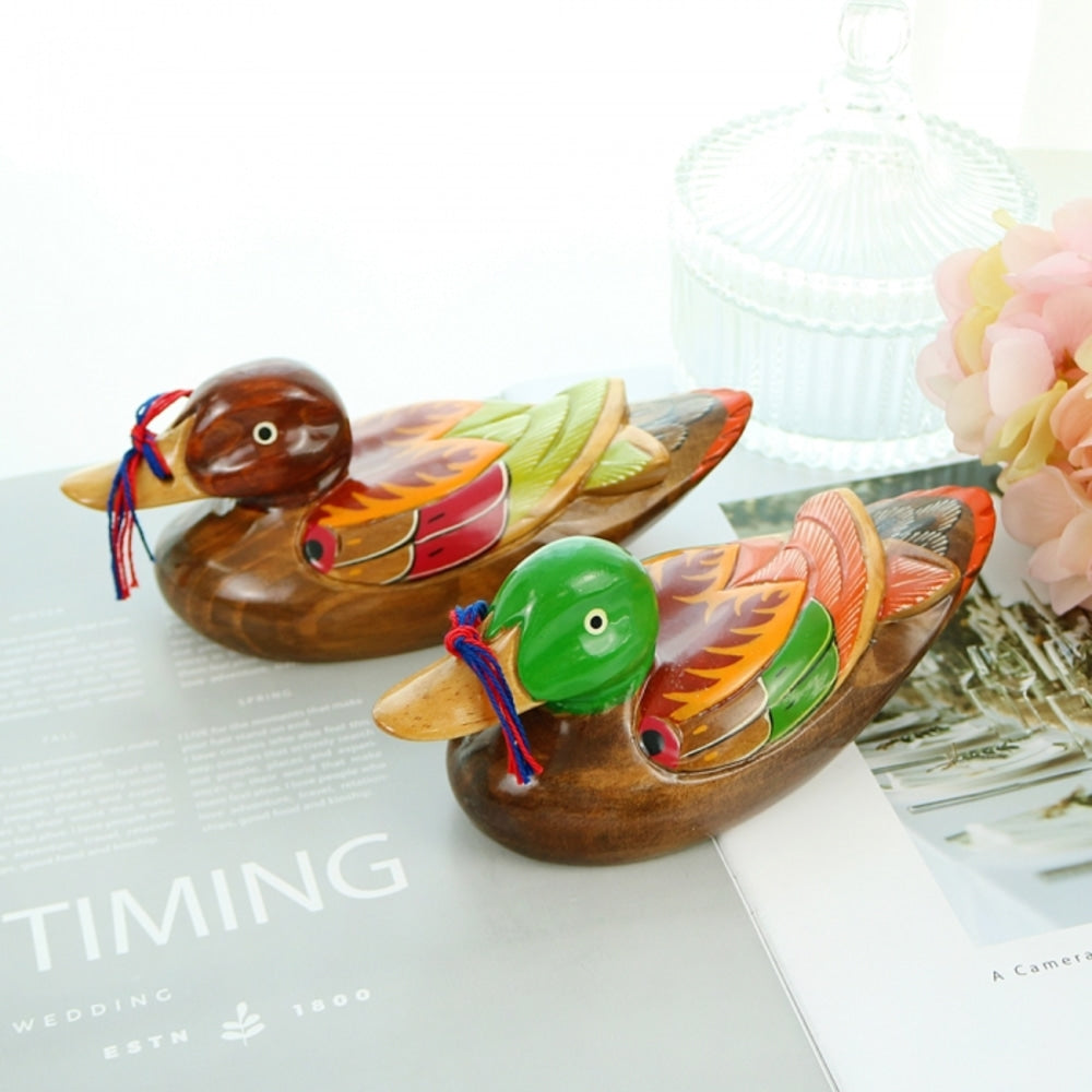 Premium Duck Duck Set (Medium) Wood Carved Wedding Box Pyebaek Case