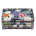 Masterpiece Najeonchilgi Rose Drawer Mother of Pearl Jewelry Box (Black) Jewelry Box, 21 cm (Master Artisan Kim Young-man)