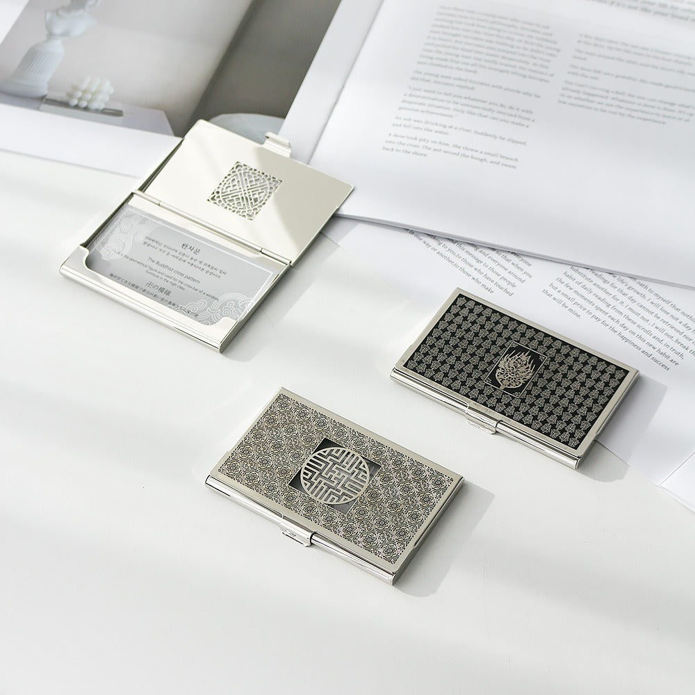 Premium Metal Glossy Silver Business Card Case