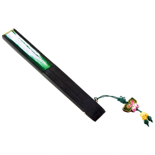 Silk & Ramie Hand Fan (Green) - FN0033