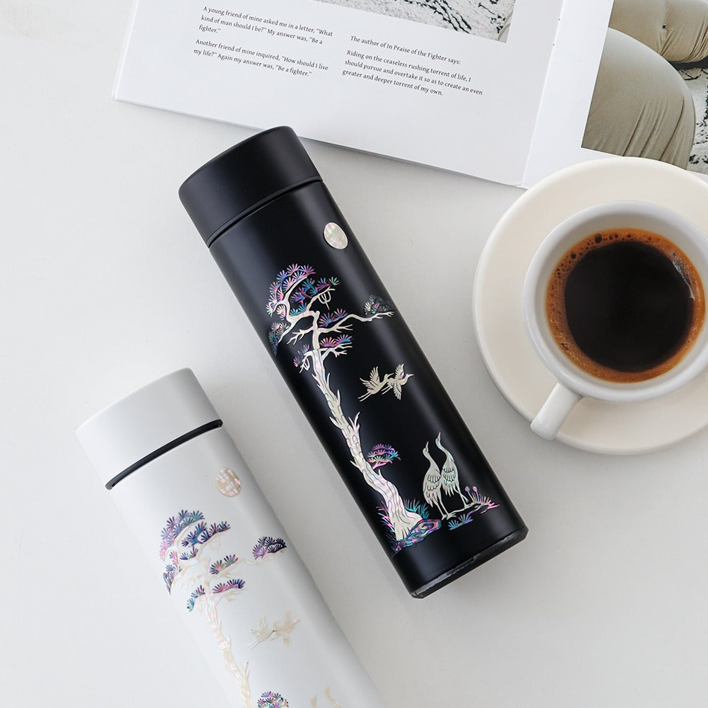 Najeonchilgi Longevity Crane Stainless Steel Mother of Pearl Tumbler 500ml