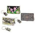 2-Piece Set: Business Card Case Keyring SNC Traditional Motif