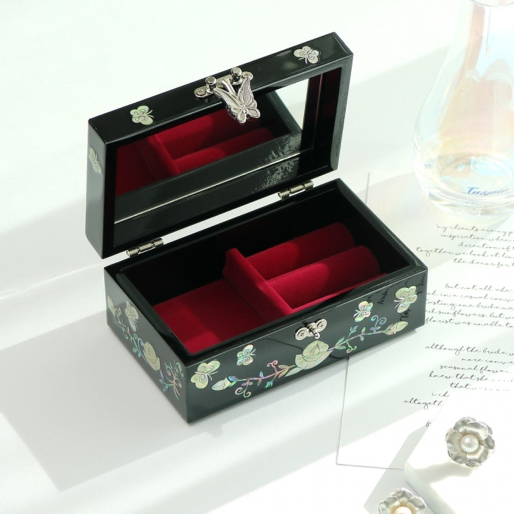 Premium Najeonchilgi Mother of Pearl Jewelry Box (Large) Jewelry Box Keepsake Ring Box (Master Artisan Jang Tae-bok)