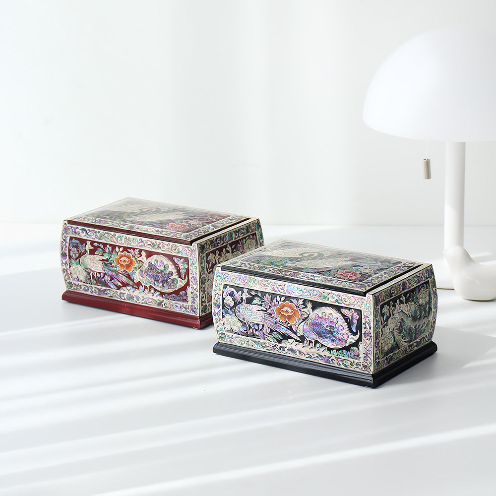 Najeonchilgi Peacock Flower Multi Purpose Jewelry Box (Master Artisan Kim Young-man)