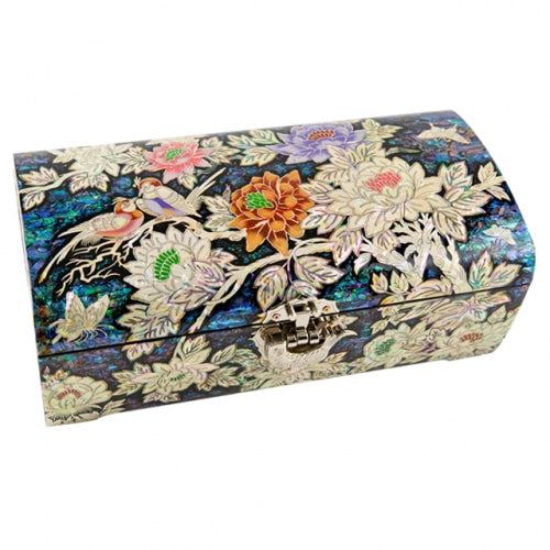 Crane & Pine Scholar 5-Drawer Mother of Pearl Jewelry Box中(Hanji, Purple)