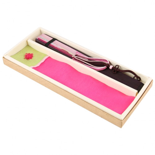 Silk & Ramie Hand Fan (Pink) - FN0040