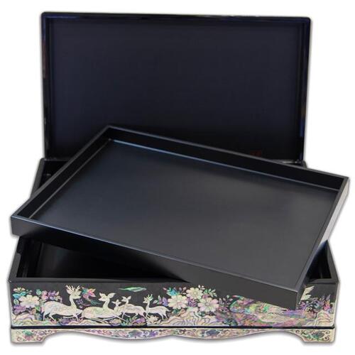 Najeon Chilgi Mother of Pearl Document & Memo Box — Phoenix - OF0216