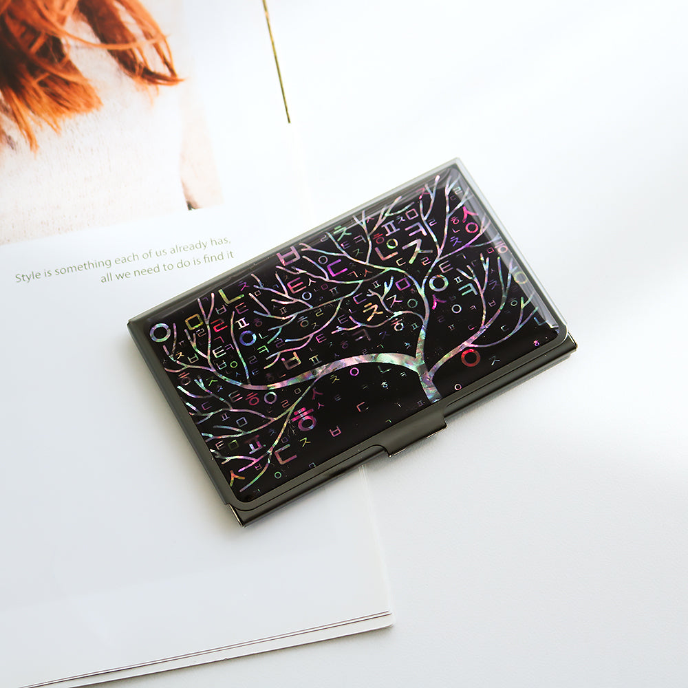 Najeonchilgi Black Mother of Pearl Business Card Case N