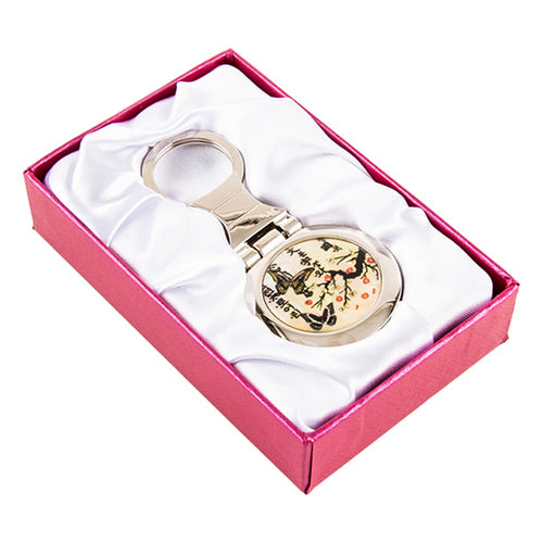 Keyring, Magnet & Hair Tie — Butterfly (White) - LV0241