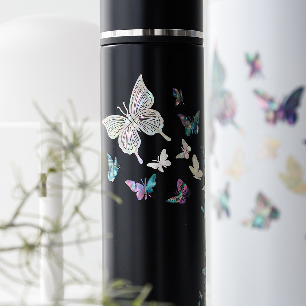 Najeonchilgi Modern Butterfly Stainless Steel Mother of Pearl Tumbler 500ml