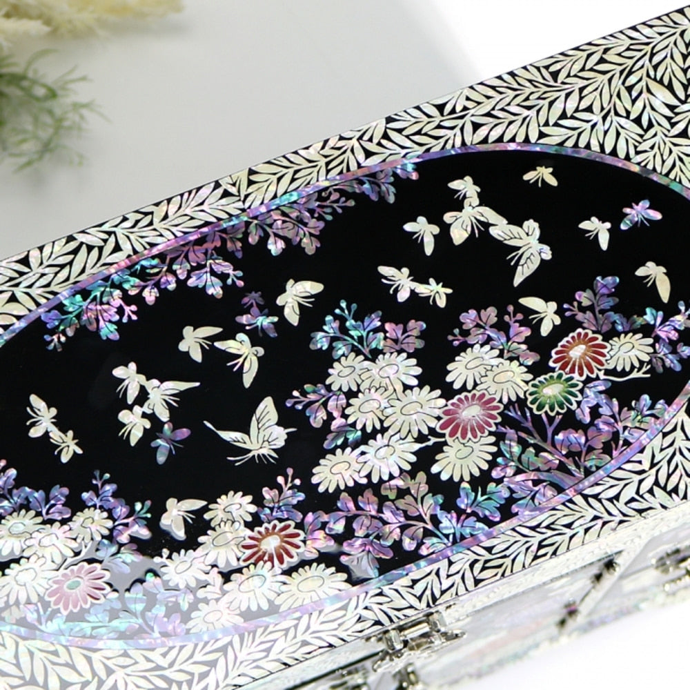 Premium Najeonchilgi Peony Drawer Mother of Pearl Jewelry Box