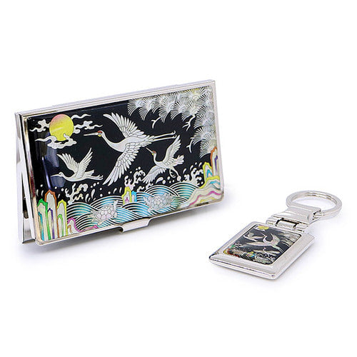 Najeon Chilgi Mother of Pearl Business Card Case Set — Pine & Crane - OF0156