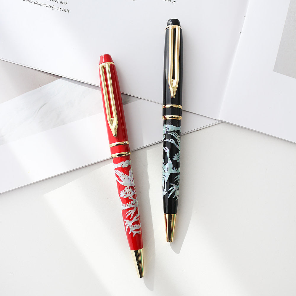 Najeonchilgi Pine & Crane Plum & Butterfly Mother of Pearl Pen