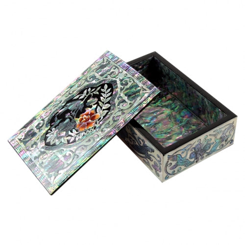 Peony & Bird Mother of Pearl Business Card Case, Multi-Purpose Box