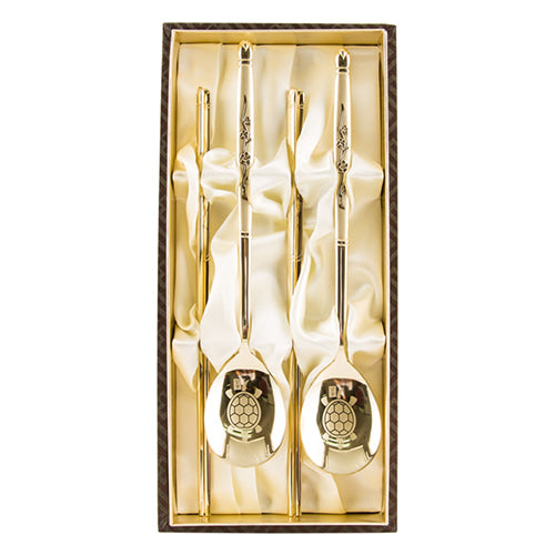 Spoon & Chopstick Set — Tortoise (Gold) - LV0085