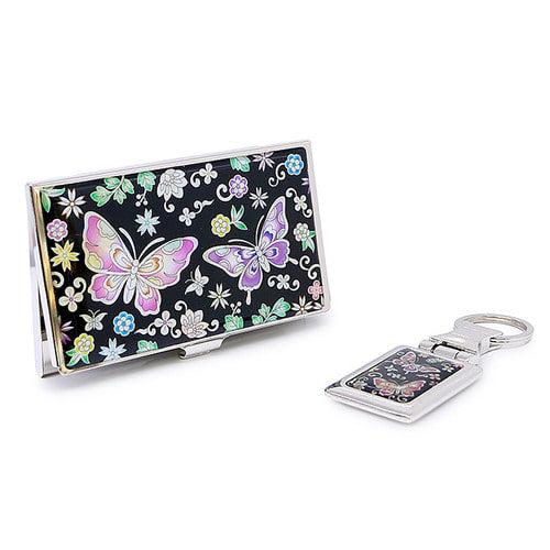Najeon Chilgi Mother of Pearl Business Card Case Set — Butterfly - OF0152
