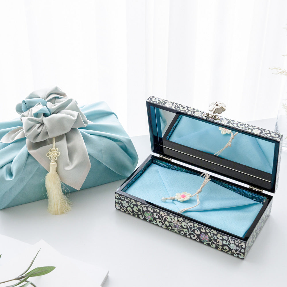 Wedding Gift Mother of Pearl Box Crane & Pine Arabesque Mother of Pearl Jewelry Box 23 Cm Cash Gift Box Najeonchilgi Lacquerware Jewelry Box Gift for International Customers