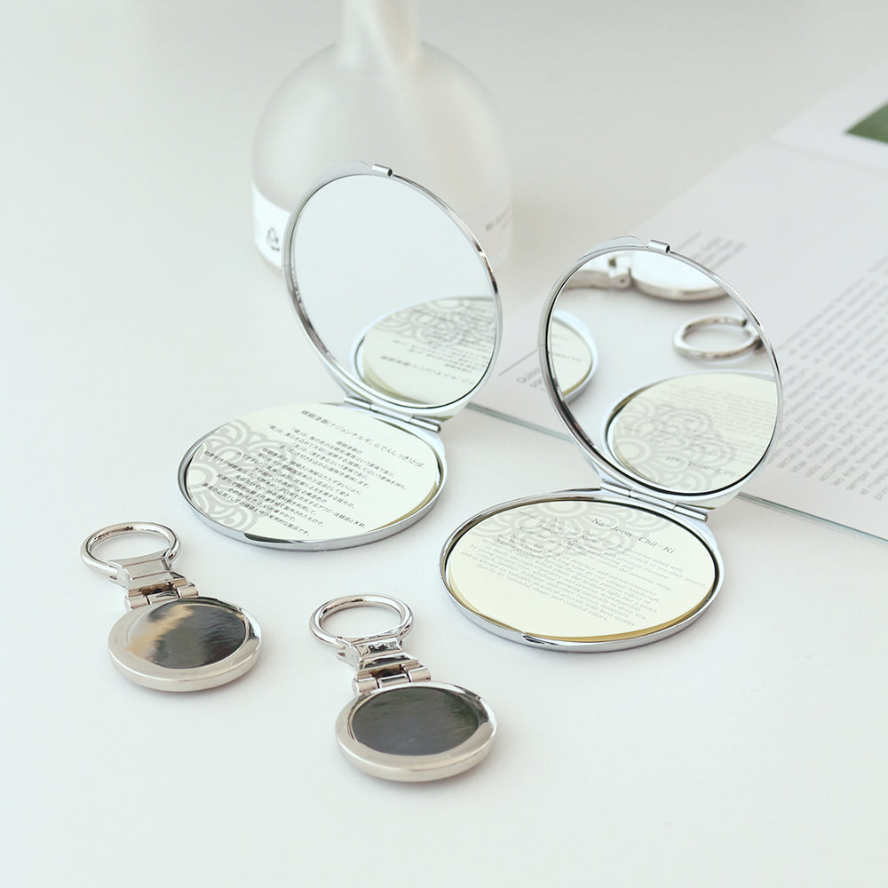 2-Piece Set: Najeon Hand Mirror Keyring Set (Damhwa Butterfly)