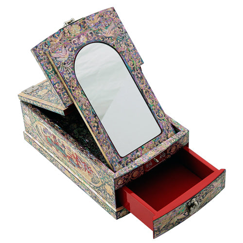 Crane & Pine 1-TierDrawer VanityJewelry Box (Red)