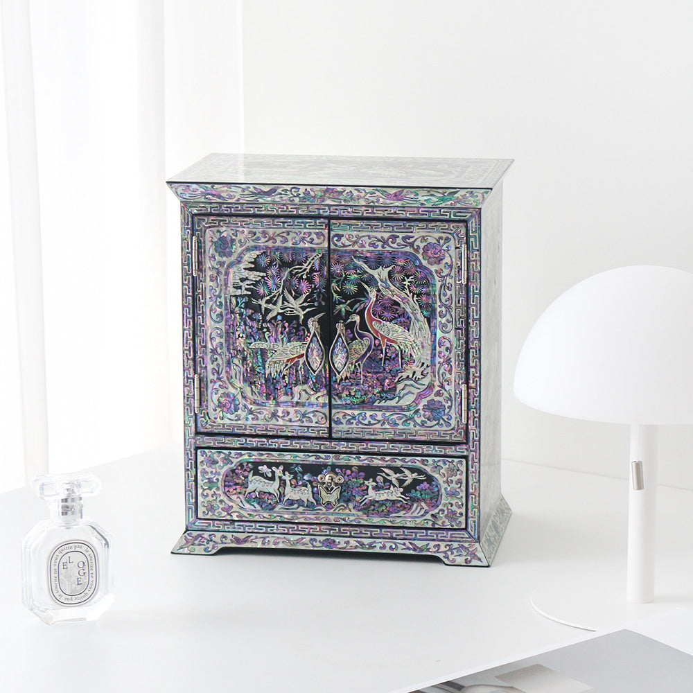 Najeonchilgi Ten Symbols of Longevity Drawer Mother of Pearl Jewelry Box (Large)