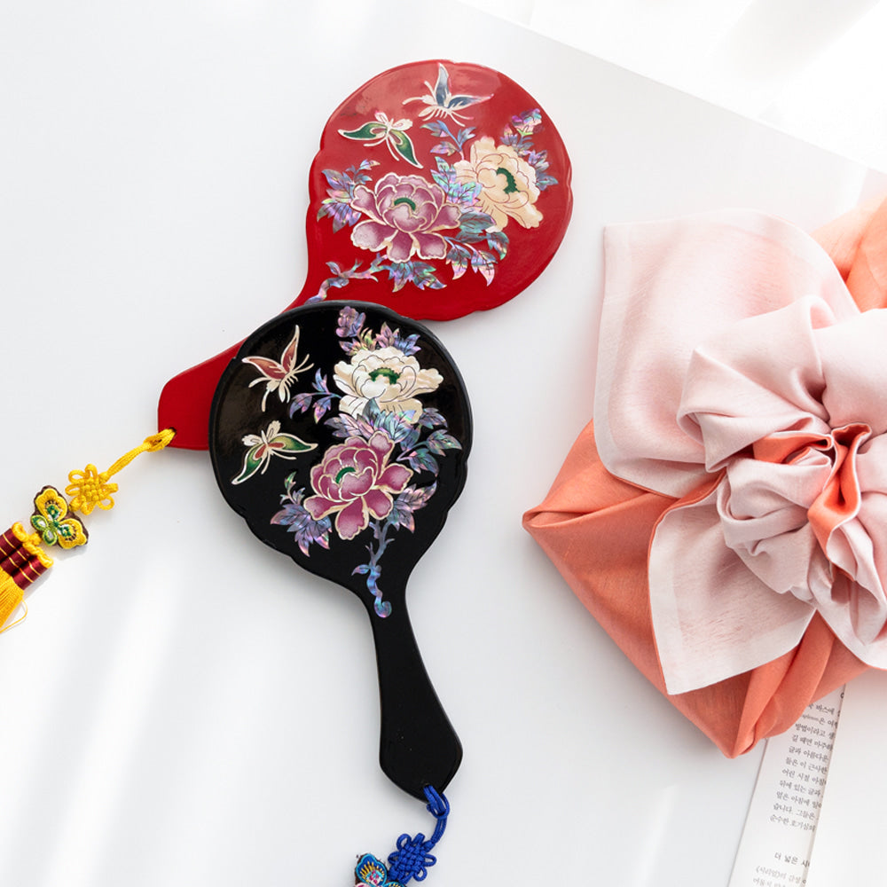 Najeon Chilgi Hand Mirror & Medicine Case — Peony - LV0005