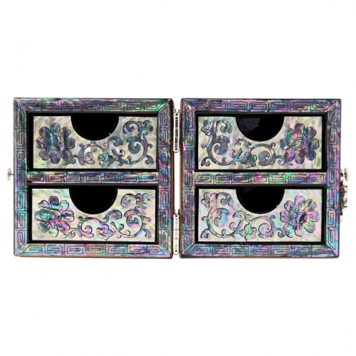 Round Arabesque Flower Double LiddedJewelry Box - Oh Myung - Ho