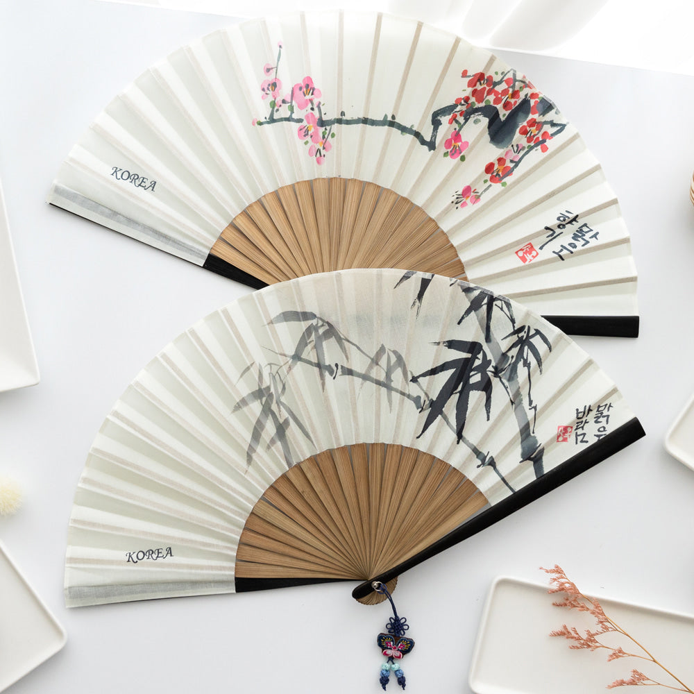 Large Silk & Ramie Hand Fan - FN0001