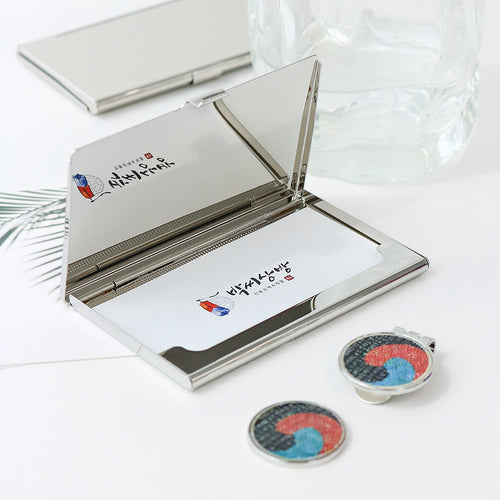 2-Piece Set: Business Card Case Golf Ball Marker K(Hunminjeongeum)