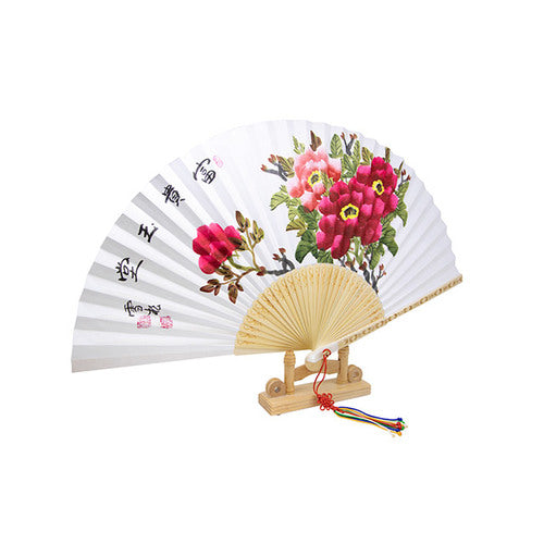 Hanji Traditional Fan — Peony - FN0086
