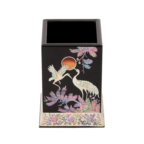 Najeon Chilgi Mother of Pearl Pen & Pencil Holder — Pine & Crane - OF0037