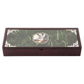 Hanji Mother-of-Pearl Pen Case — Octagonal Crane — Green