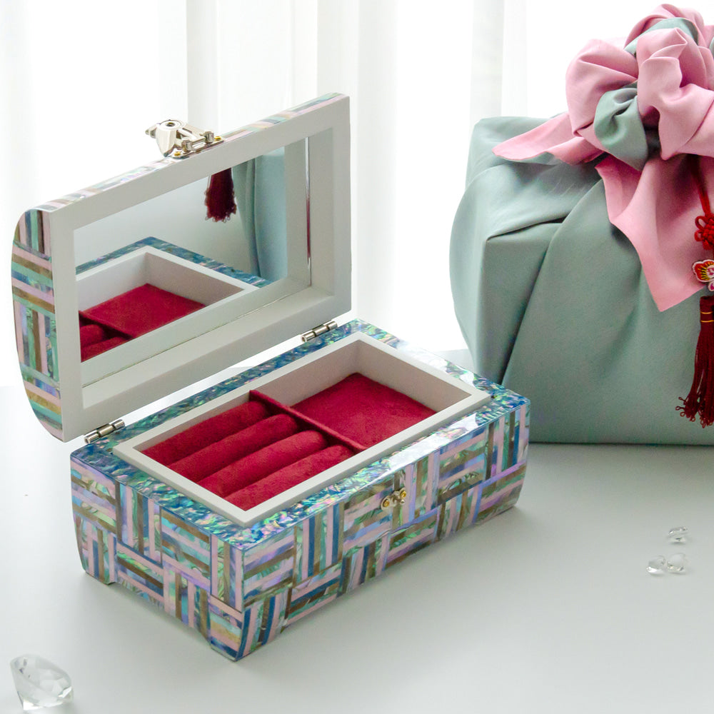 Rainbow 2-Tier Najeonchilgi Jewelry Box, 18 cm by Park In-ho