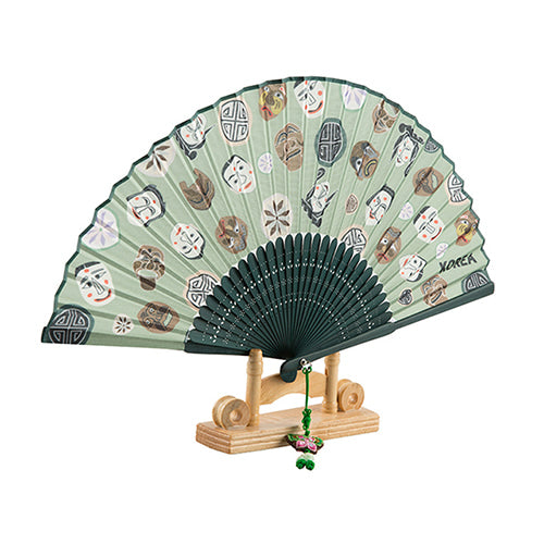 Silk & Ramie Hand Fan (Green) - FN0015