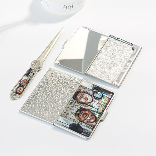 2-Piece Set: Mother of Pearl Business Card Case Letter Opener Set N